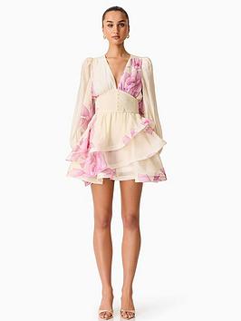 Elliatt Rova Long Sleeve Mini Dress - Pink