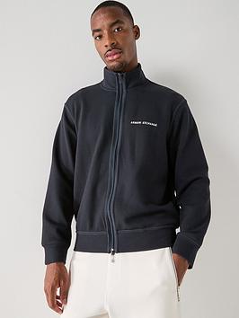 Armani Exchange Full Zip Waffle Knit Jacket - Navy
