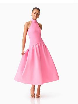 Elliatt Nolana Halter Neck Midi Dress - Pink