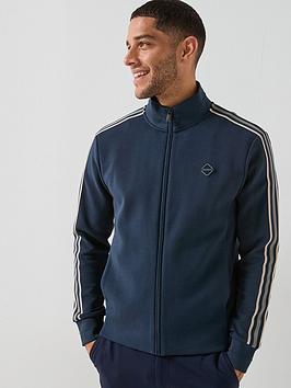 Hackett Sport Retro Tape Full Zip Track Top - Navy
