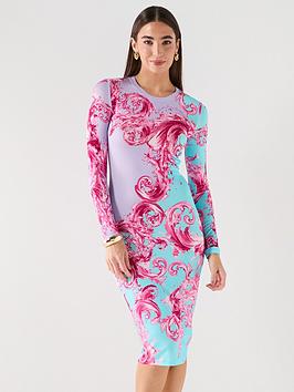 Versace Jeans Couture 80Dp920 Placed Dress