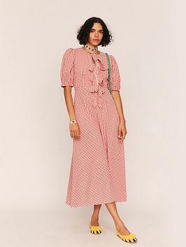 Summery Maude Check Midi Dress