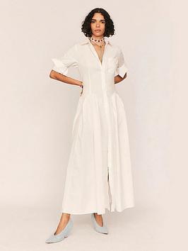 Summery Godet Maxi Shirt Dress