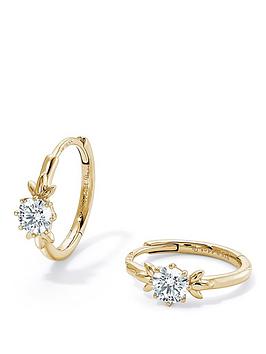 Created Brilliance Willow Hoop 9Ct Yellow Gold 0.44Ct Tw Lab Grown Diamond Petal Hoop Earrings