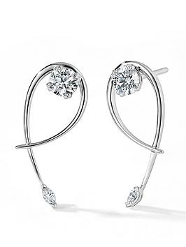 Created Brilliance Ivy Earrings 9Ct White Gold 0.55Ct Tw. Lab Grown Diamond Twist Vine Stud Earrings