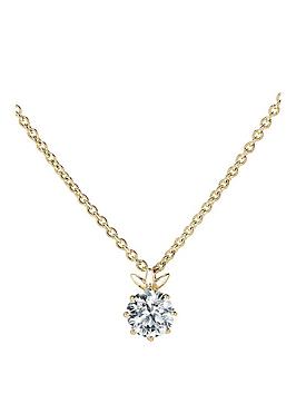 Created Brilliance Willow Necklace 9Ct Yellow Gold 0.50Ct Lab Grown Diamond Petal Necklace 18 Inches