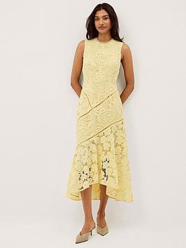 Monsoon Gianna Lace Dress - Yellow