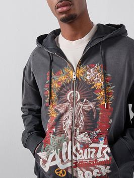 Allsaints Roque Zip Through Hoodie - Black