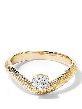 Created Brilliance Thea 9Ct Yellow Gold 0.24Ct Tw. Lab Grown Diamond Floating Solitaire Band Ring