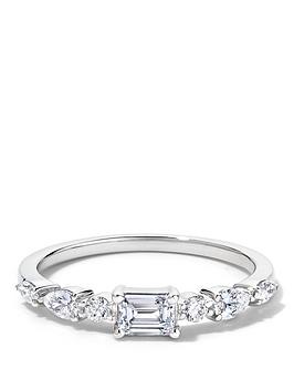 Created Brilliance Constance 9Ct White Gold 0.55Ct Tw. Lab Grown Diamond East-West Emerald Cut Ring