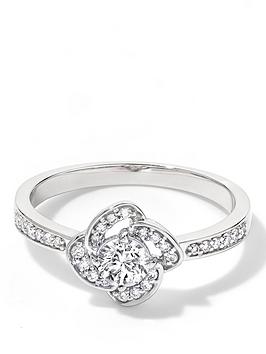 Created Brilliance Eliana 9Ct White Gold 0.44Ct Tw. Lab Grown Diamond Halo Engagement Ring