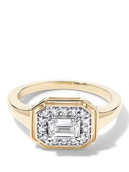 Created Brilliance Clara 9Ct Yellow Gold 0.71Ct Tw. Lab Grown Diamond East- West Bezel Set Cluster Ring