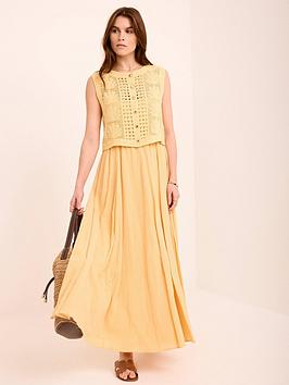 Mint Velvet Yellow Shell Crochet Dress