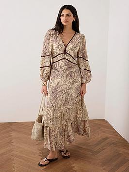 Mint Velvet Cream Printed Boho Maxi Dress