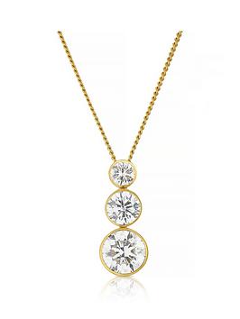 Harriet Sterling Silver & 18Ct Yellow Gold Plated Vermeil 1Ct Lab-Grown Diamond Graduate Dew Drop Pendant Necklace