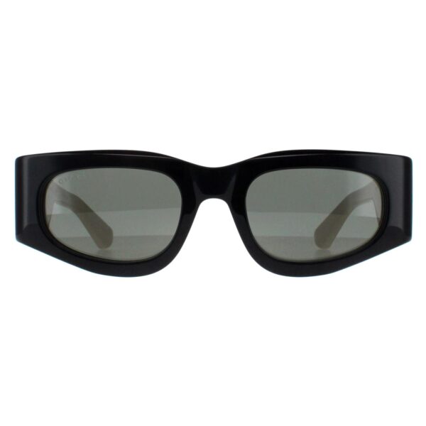 Gucci Rectangle Womens Black with Ivory Grey GG1664S - One Size