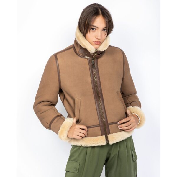 LCW1255A Bomber Jacket in Sheepskin and Leather