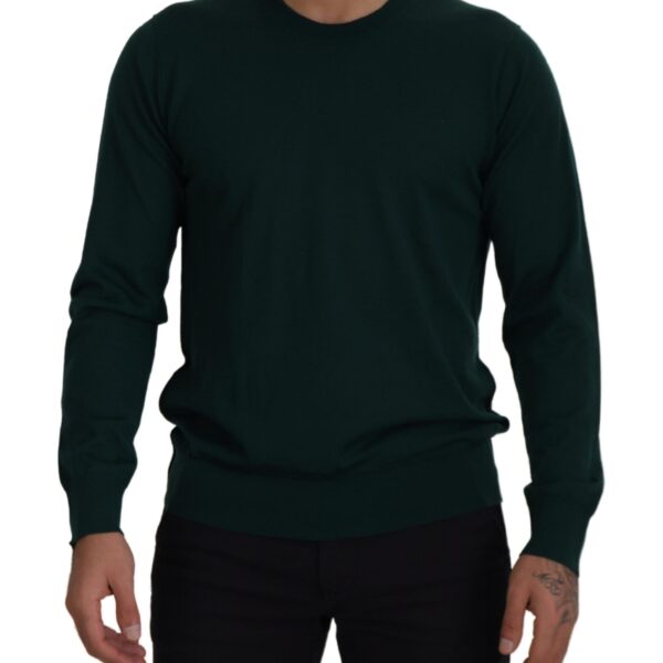 Dolce & Gabbana Green Cashmere Crewneck Pullover Mens Sweater - Size Small