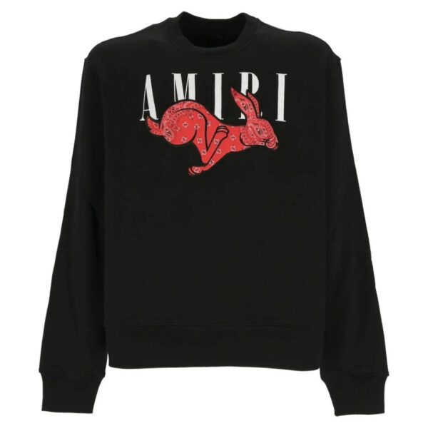Amiri Mens Cny Rabbit Logo Black Sweatshirt Cotton - Size 2XL