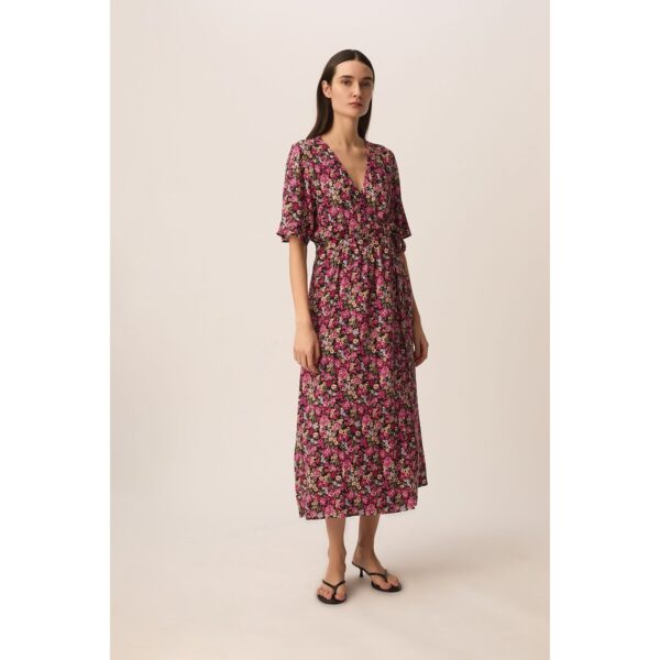 Elaly Floral Print Midi Wrap Dress