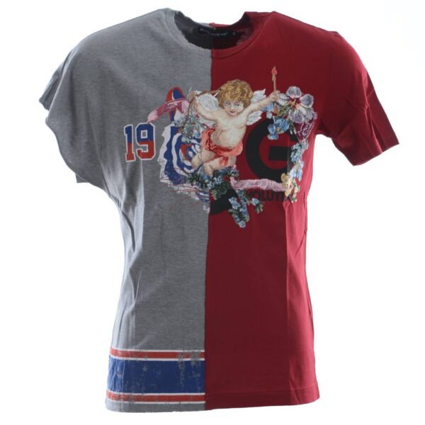 Dolce & Gabbana Mens Men Short sleeve t-shirt - Maroon Cotton - Size EU 46 (Mens)