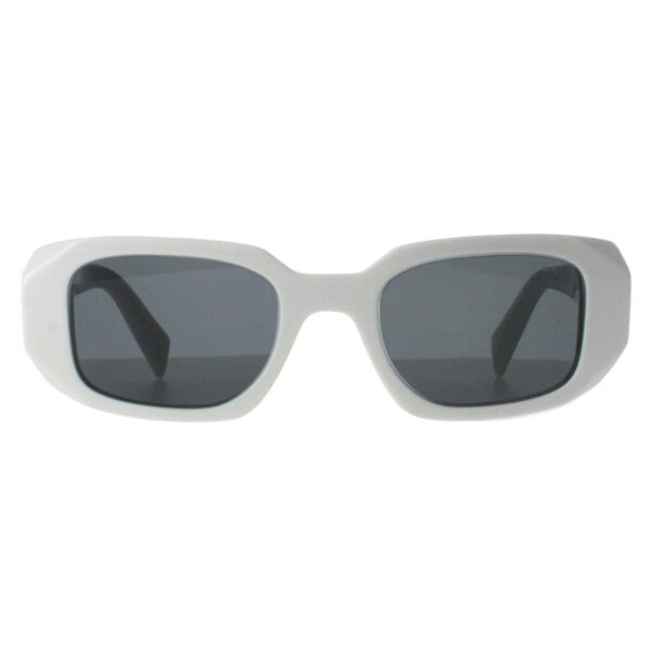 Prada Rectangle Womens Talc Dark Grey PR17WS - White - One Size