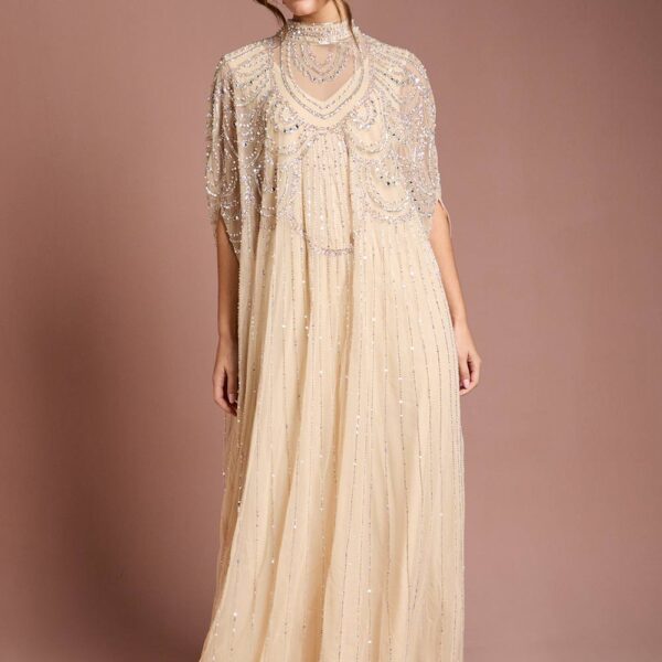 Coast Women's Heavily Embellished Maxi Dress in Neutral | Size: 14