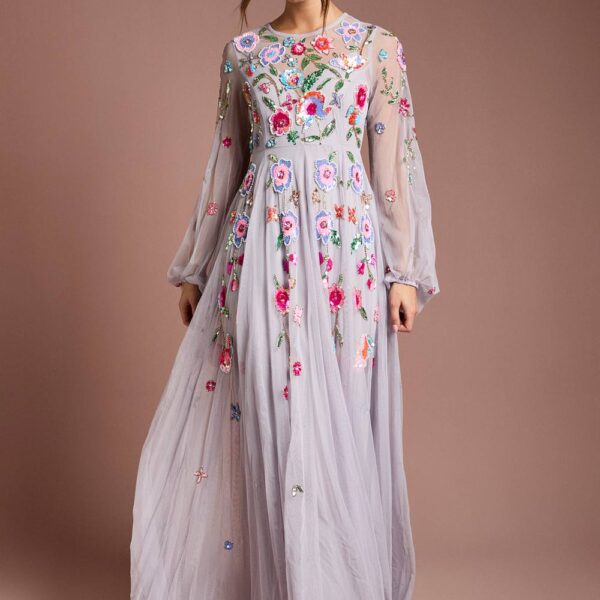 Coast Women's Embellished Chiffon Maxi Dress in Lilac | Size: 18