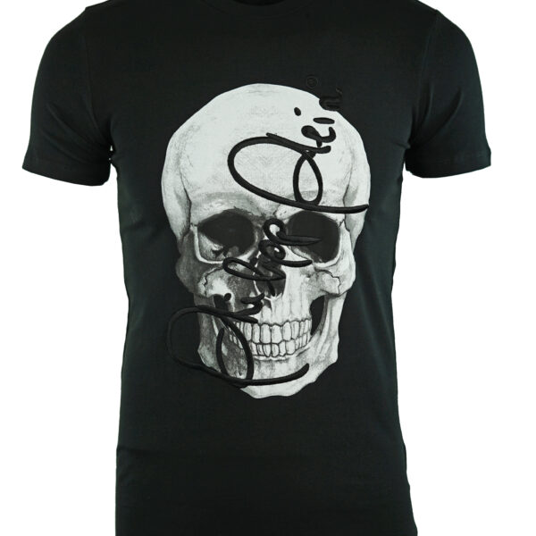 Philipp Plein Mens MTK2480 02 T-Shirt - Black Cotton - Size Small