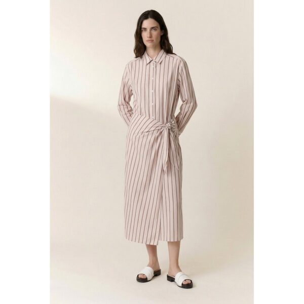 Rebecca Striped Wrapover Shirt Dress