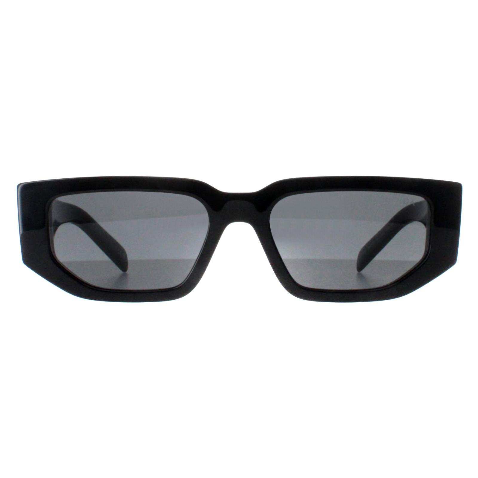 Prada Rectangle Unisex Black Dark Grey PR09ZS - One Size