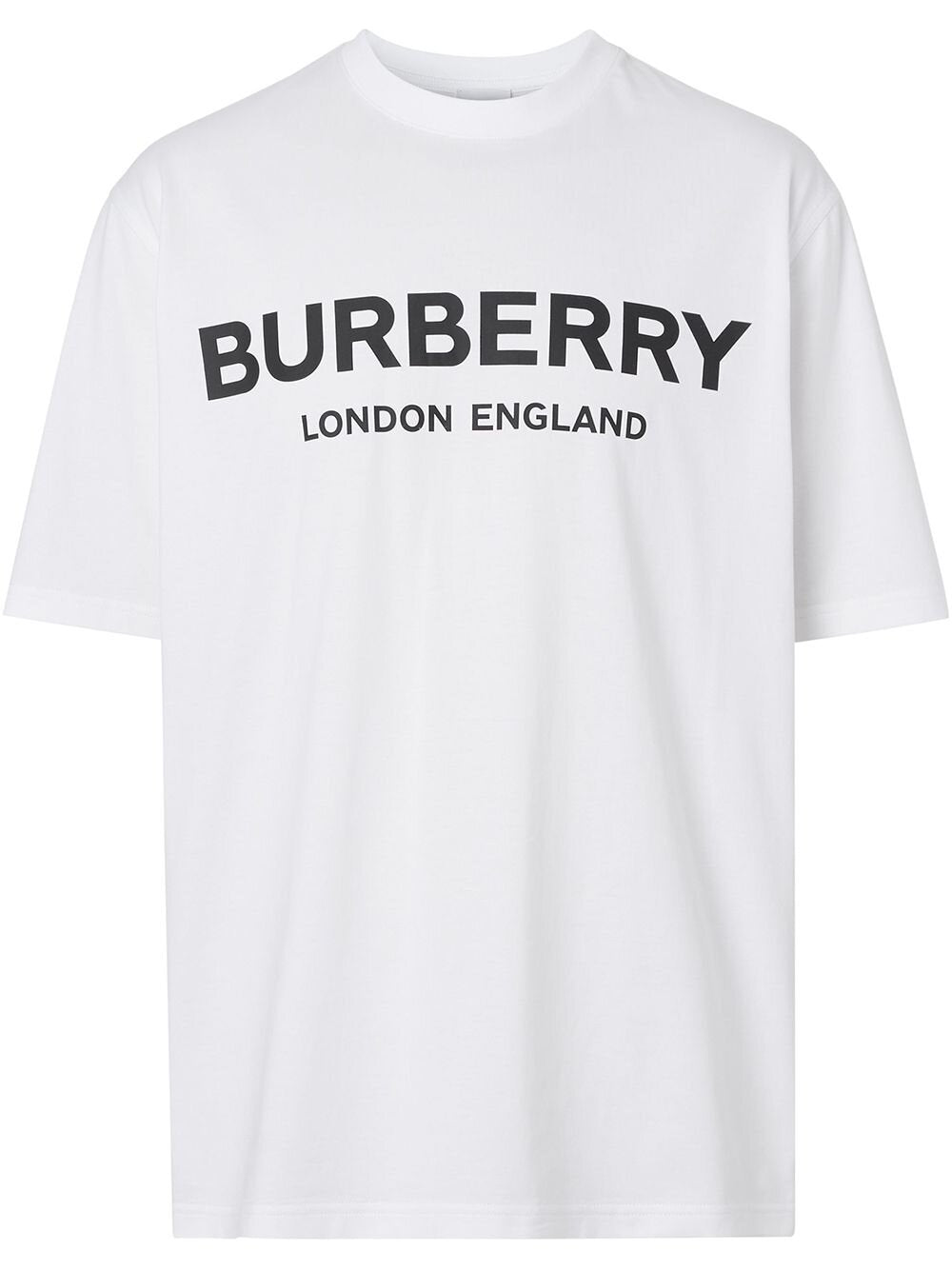 Burberry Mens London Letchford Logo Print T-shirt White Cotton - Size X-Large