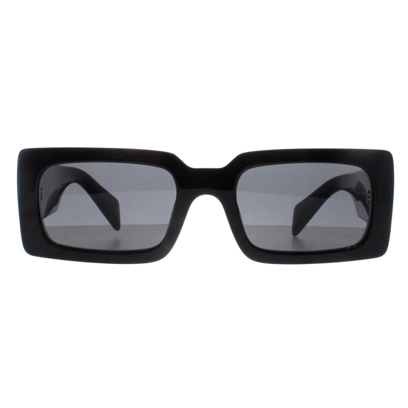 Prada Rectangle Womens Black Dark Grey PRA07S - One Size