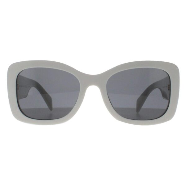 Prada Oval Womens Talc Dark Grey PRA08S - White - One Size