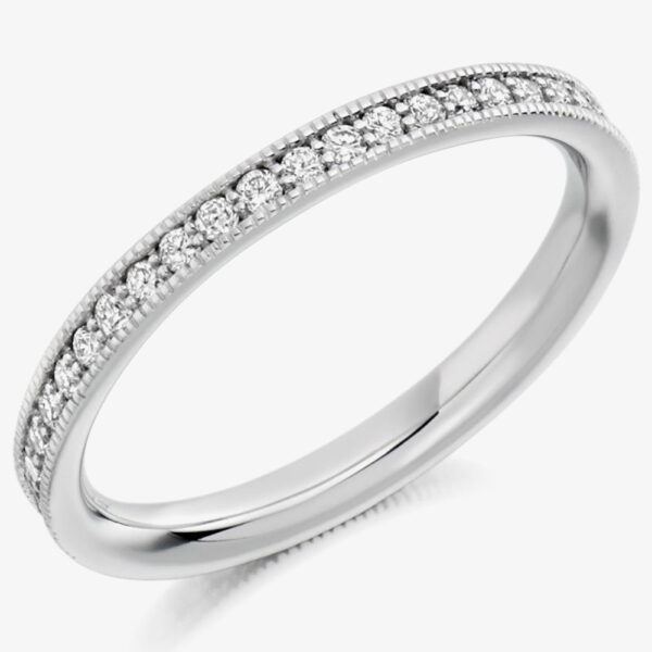 Platinum Milgrain-Edge Diamond Eternity Ring (M) FET1764 M