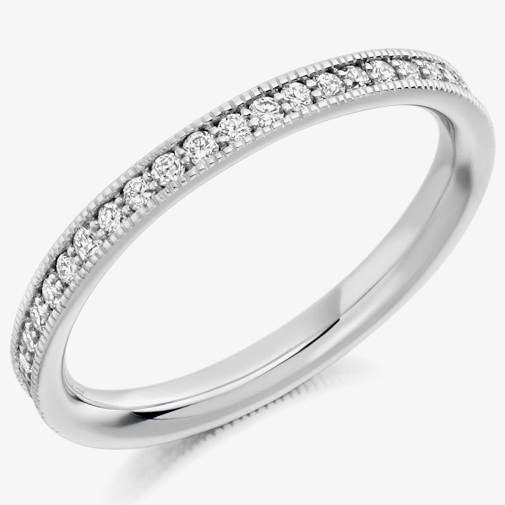 Platinum Milgrain-Edge Diamond Eternity Ring (M) FET1764 M
