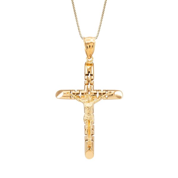 Love Cross Pendant Necklace in 9ct Gold