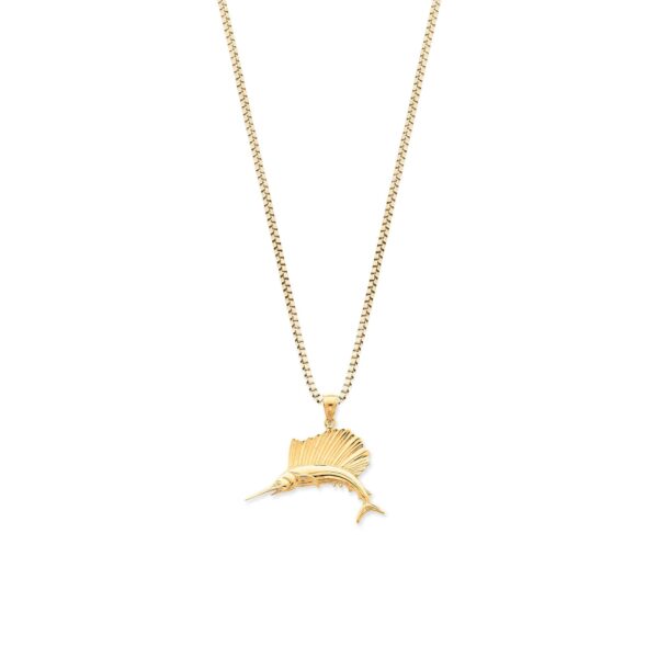 Understated Sailfish Pendant Necklace in 9ct Gold