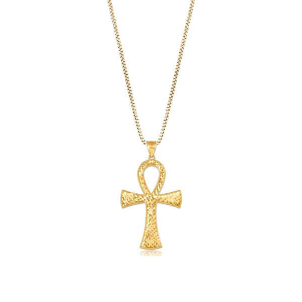 Ankh Cross Egyptian Pendant Necklace in 9ct Gold