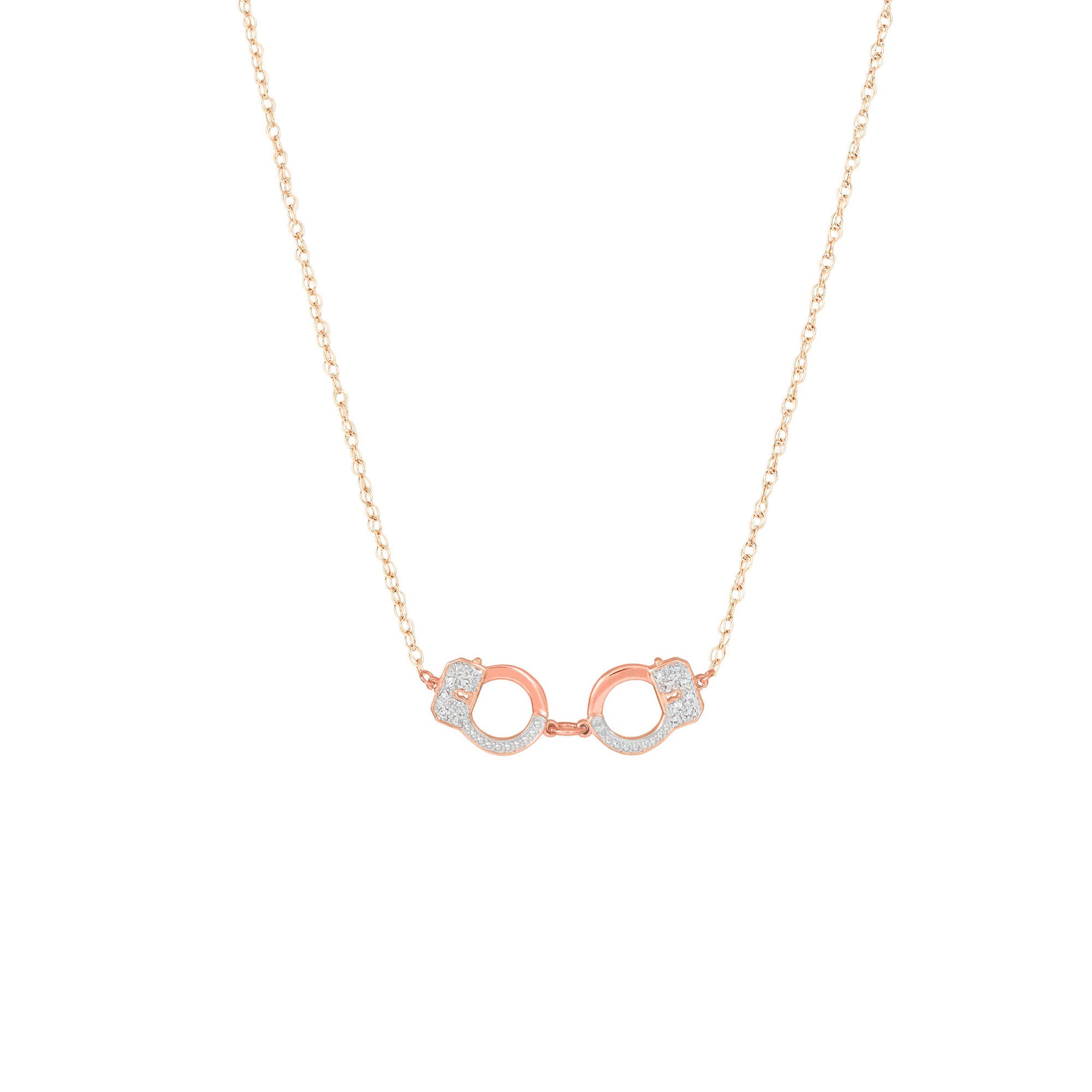 Diamond Locked Away Pendant Necklace in 9ct Rose Gold