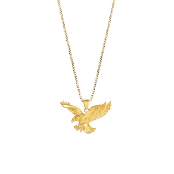 Men's Flying Eagle Pendant Necklace in 9ct Gold