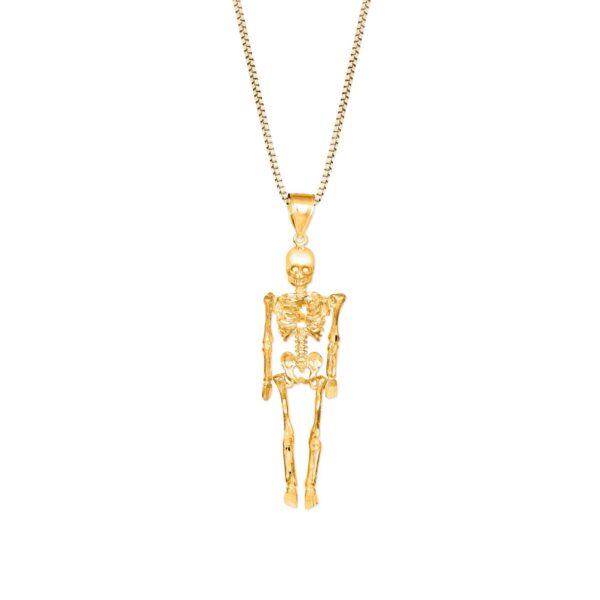 Men's 3D Skeleton Charm Pendant Necklace in 9ct Gold