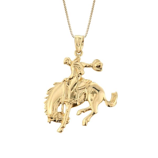 Men's Cowboy Pendant Necklace in 9ct Gold