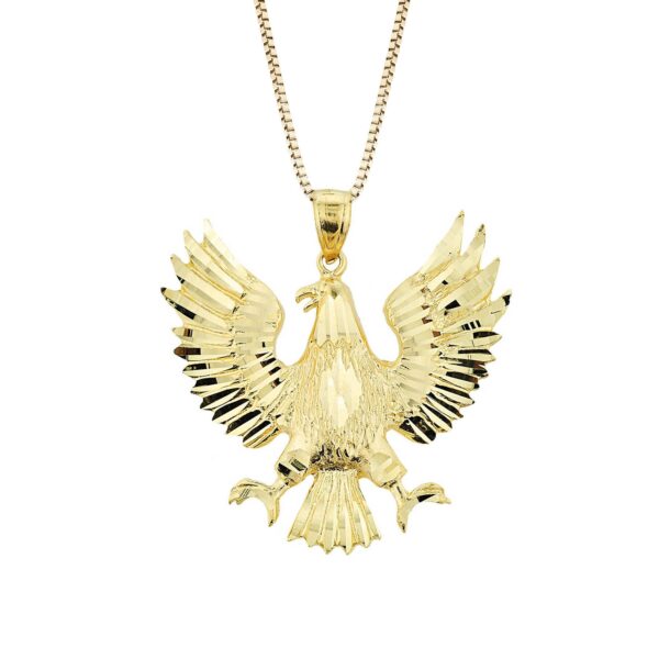 Men's Large Eagle Charm Pendant Necklace in 9ct Gold