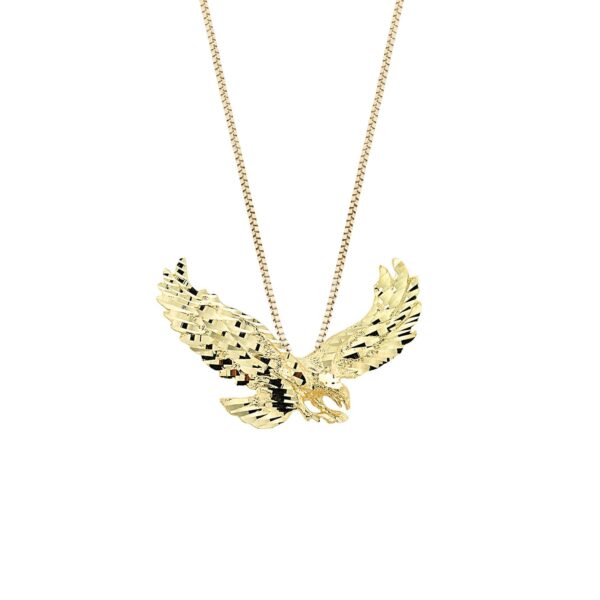 Men's Prominent Eagle Charm Pendant Necklace in 9ct Gold
