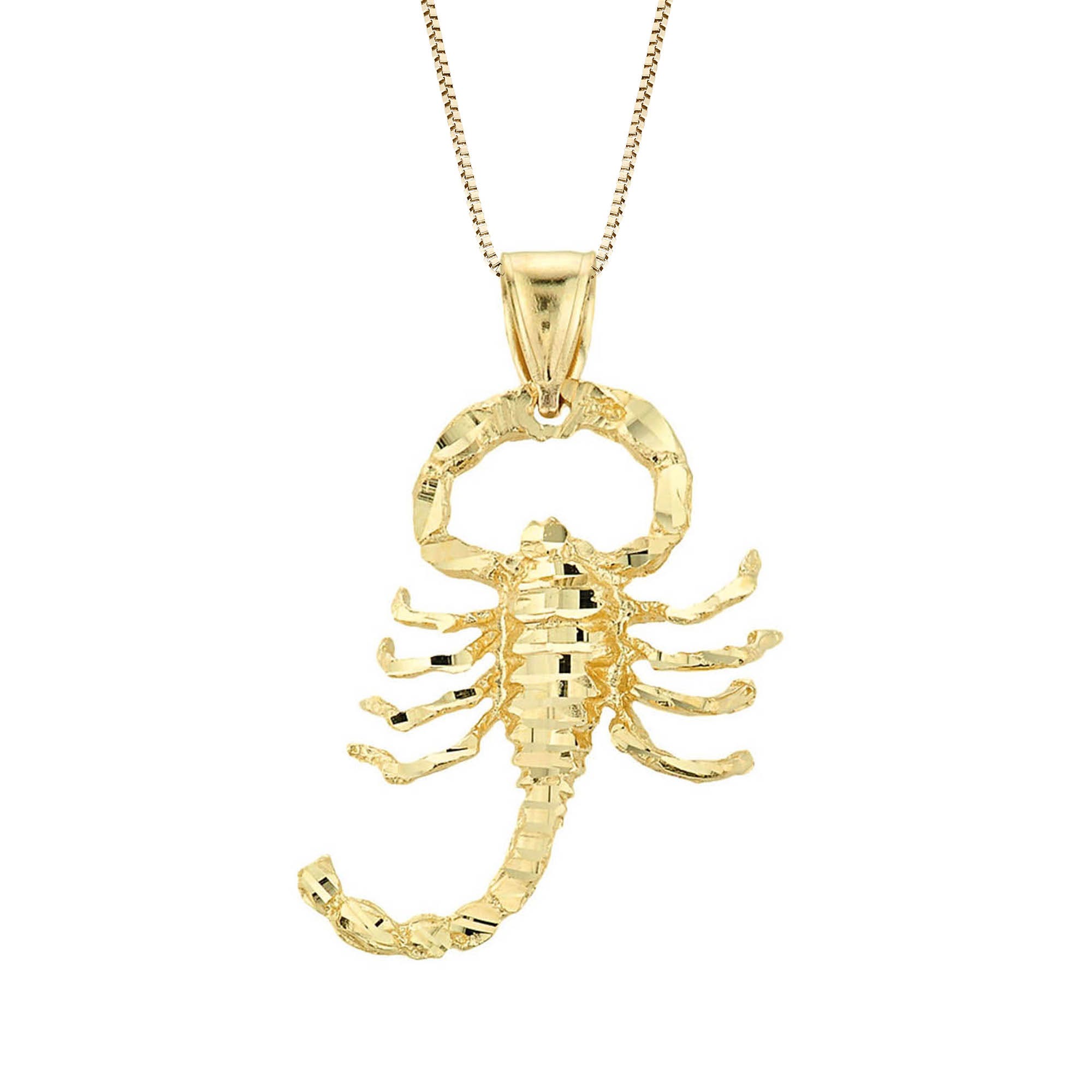 Men's Scorpion Charm Pendant Necklace in 9ct Gold