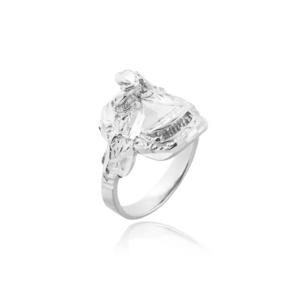 Men's Saddle Ring in 9ct White Gold