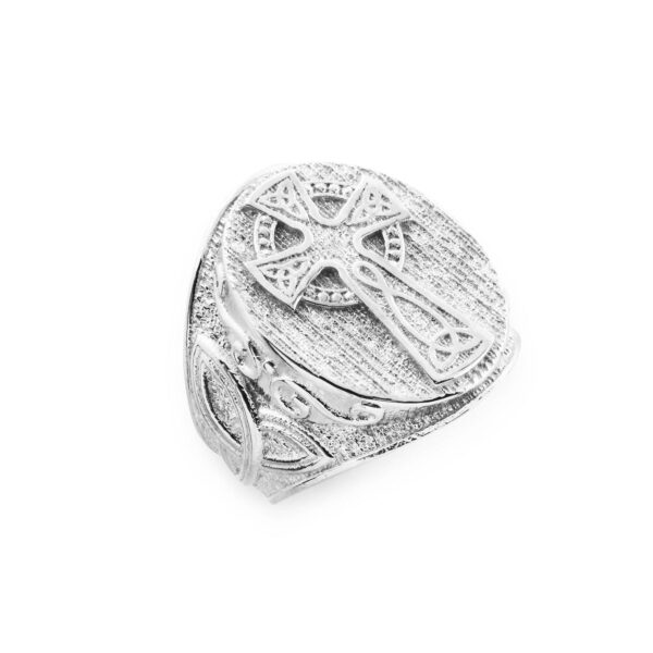 Men's Celtic Trinity Knot Ring in 9ct White Gold