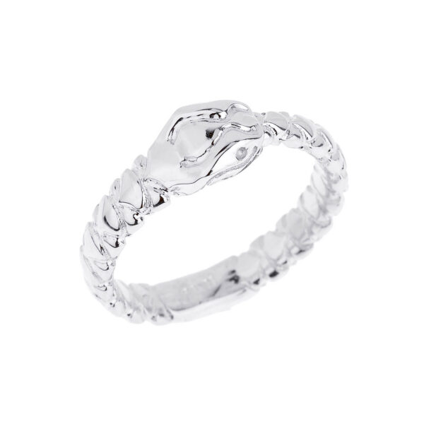 Snake Thumb Ring in 9ct White Gold