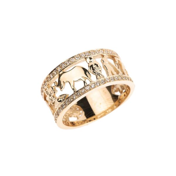 CZ Embellished Symbol Ring in 9ct Gold